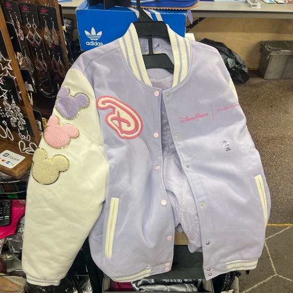 Disney Lavender and Cream Varsity Jacket - Picture 1 of 3